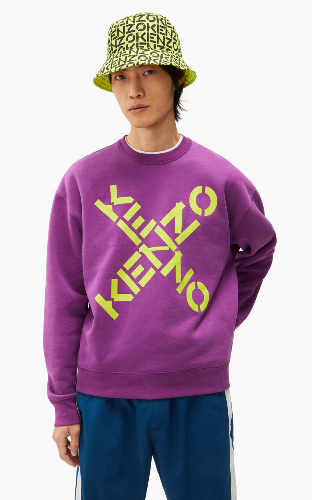 Sweat Kenzo Homme Sport Big X Violette MLNWS-1247